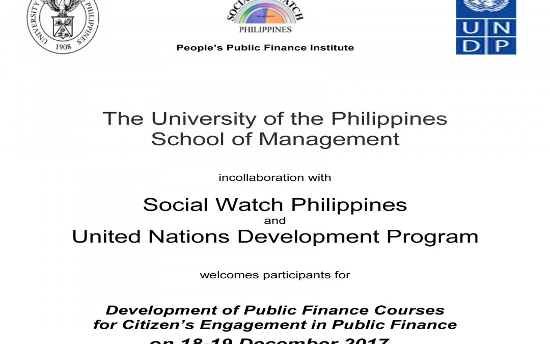 Development of Public Finance Courses for Citizen’s Engagement in Public Finance
