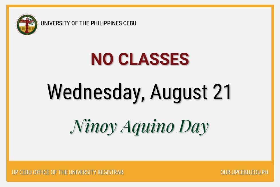 NO CLASSES on 21 August 2019 as Cebu Honors Ninoy Aquino Day