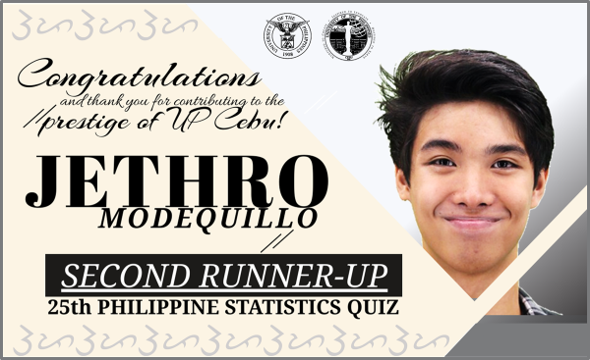 UP Cebu as 2nd Runner-Up during the 25th Philippine Statistics Quiz – National Round