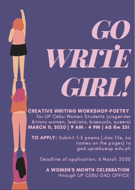 Women’s Month: Go Write Girl! a Creative Writing Workshop for Poetry
