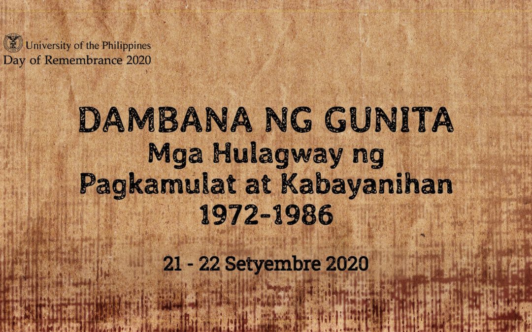 UP to hold virtual commemoration of the struggle against Martial Law in UP Day of Remembrance 2020