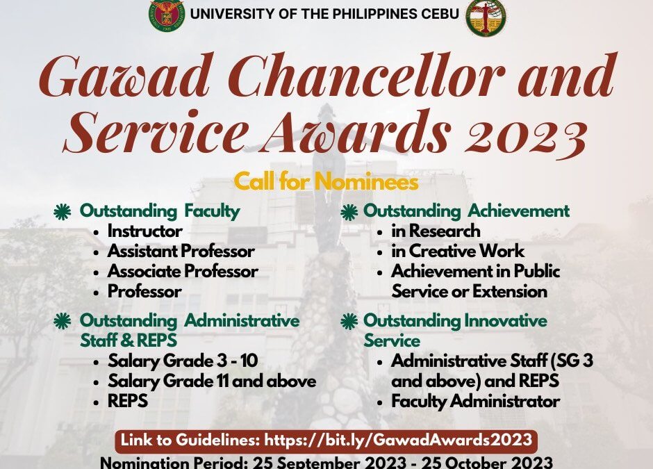 Call for Nominees: Gawad Chancellor and Service Awards 2023
