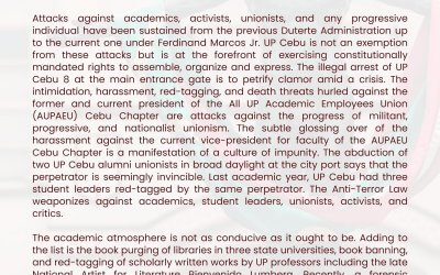 Statement of Support of the UP Cebu University Council for the Creation of the Committee for the Promotion and Protection of Academic Freedom and Human Rights