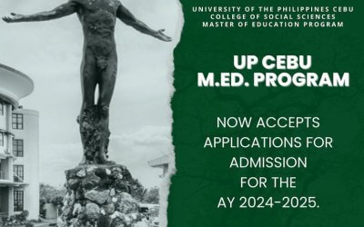 The UP Cebu College of Social Sciences’ Master of Education Program is NOW ACCEPTING applications for the A.Y. 2024-2025 Admission.