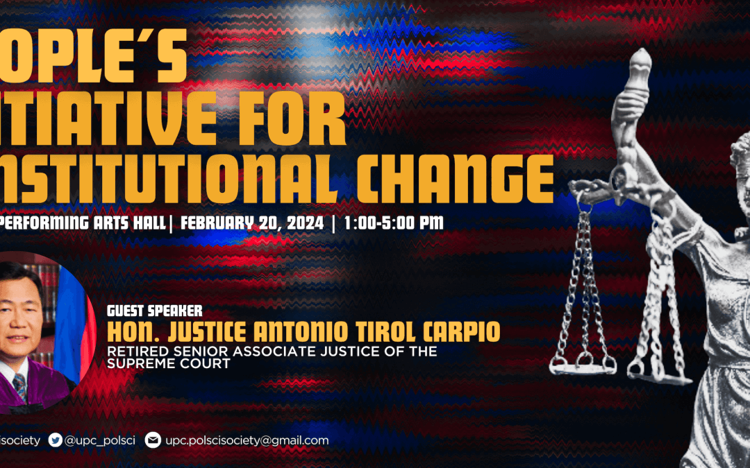 UP Political Science Society to host ChaCha forum with Hon. Justice Carpio